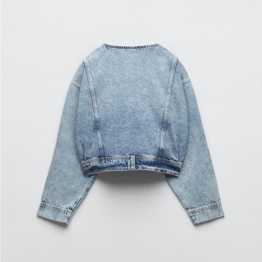 Zara Washed Effect Denim Jacket - Picture 7 of 9